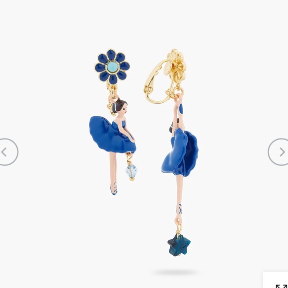 Les Nereides MYSTERY OF THE NILE PAS DE DEUX ASYMMETRICAL EARRINGS